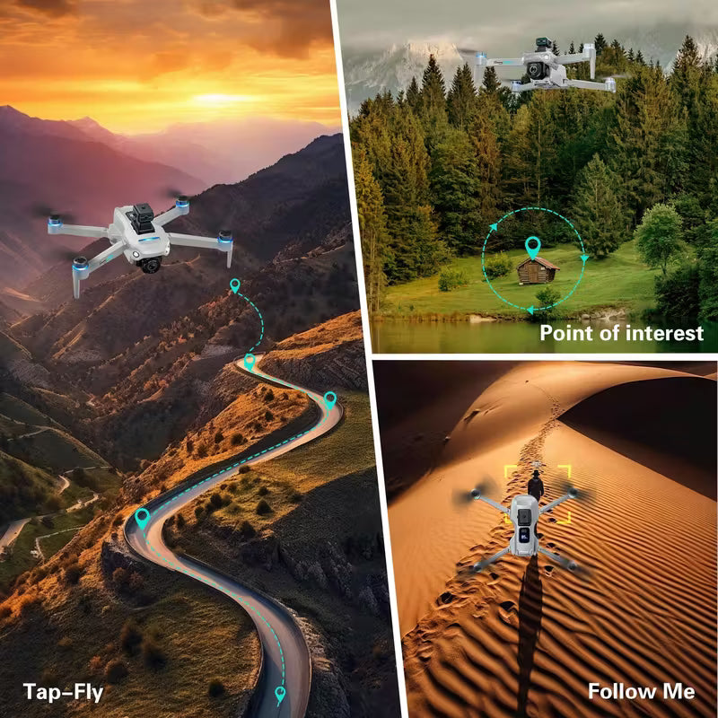 drone is equipped with a UHD camera, 2 large batteries, brushless motor, intelligent obstacle avoidance, and ultra-long endurance GPS drone.