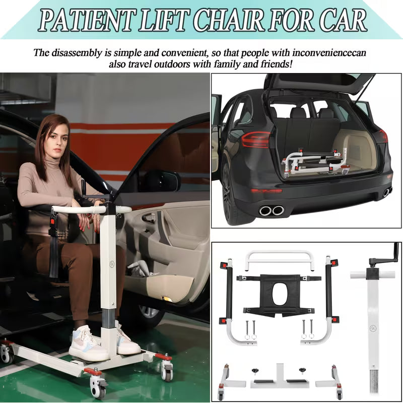 Patient Lift Transfer Chair, Patient Lift for Home, Car, Lightweight Bedside Bathroom Shower Chair, Patient Lift Aid