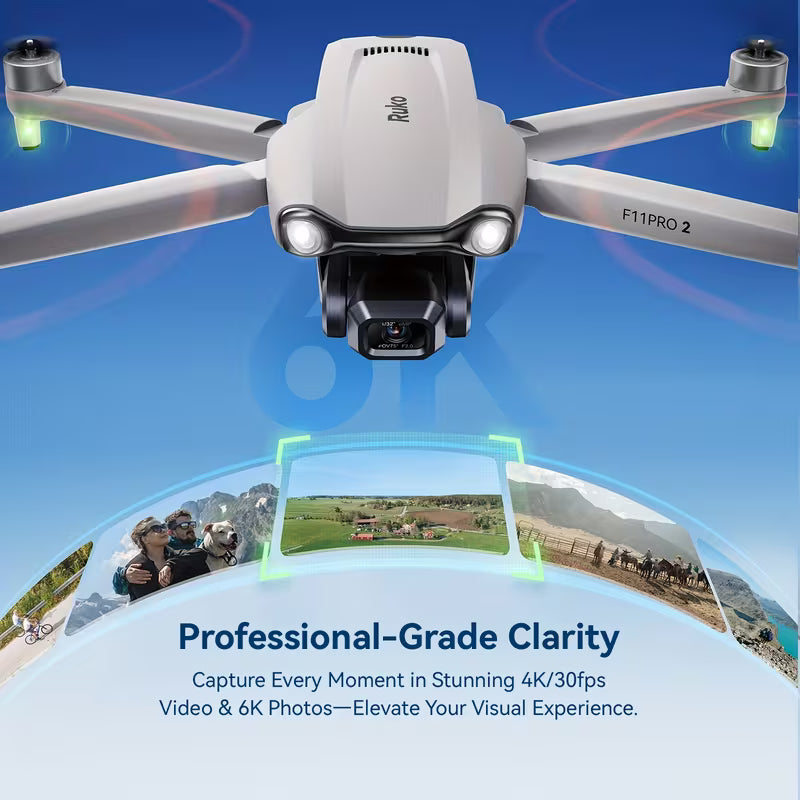 2 Fly More Drone with 6K Picture And 4K Video, 3-Axis Gimbal Camera, 70-Min Flight Time, 3KM FPV Transmission, Automatic Return Mode, Novice Mode