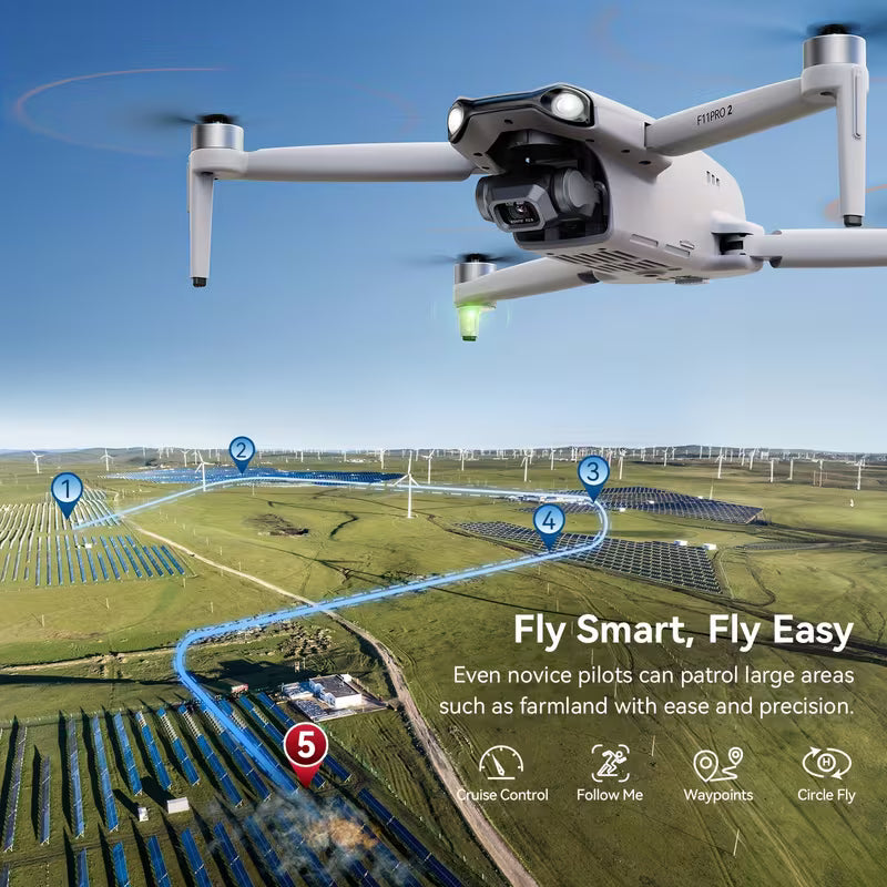 2 Fly More Drone with 6K Picture And 4K Video, 3-Axis Gimbal Camera, 70-Min Flight Time, 3KM FPV Transmission, Automatic Return Mode, Novice Mode