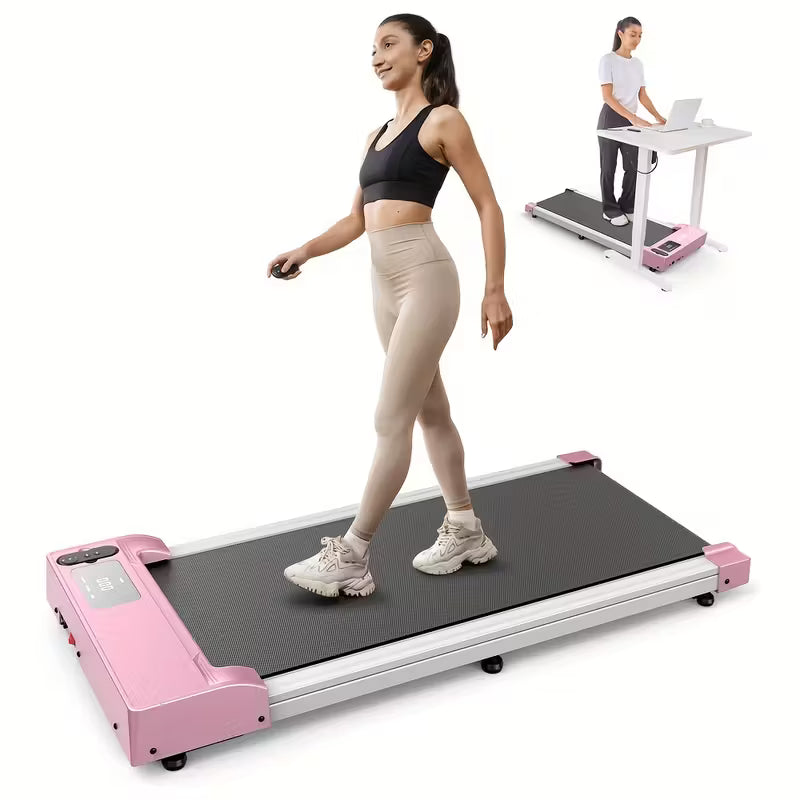 Portable Under Desk Walking Pad Treadmill, Support 2.5HP Lightweight Home Office Fitness Treadmill, 2-in