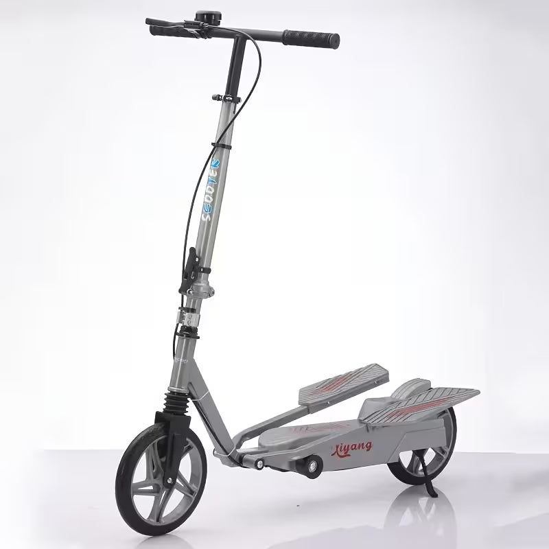 Dual-Wing Foot Pedal Scooter, Foldable Two Wheel Bicycle for Campus and Commutation, Scooter