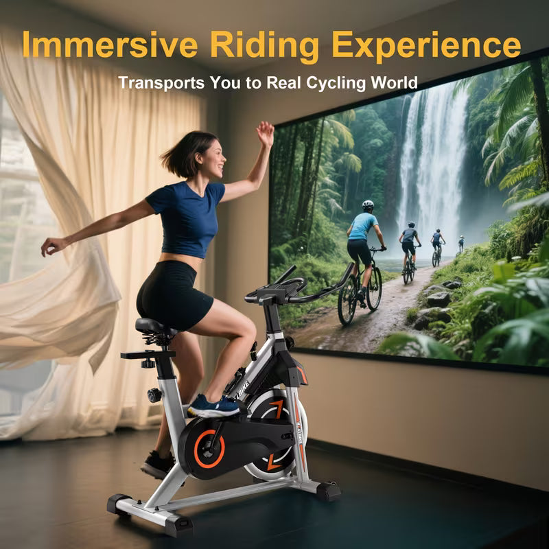 uiet Exercise Bike: 330 Lb Weight Capacity Stationary Bike with Tablet Holder & Comfort Seat