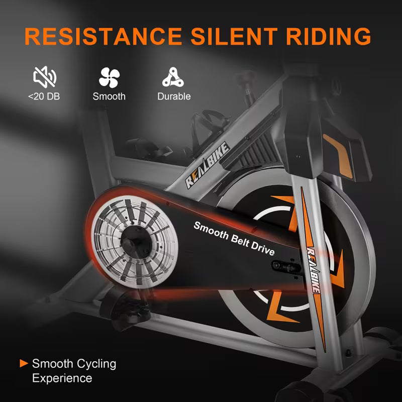 uiet Exercise Bike: 330 Lb Weight Capacity Stationary Bike with Tablet Holder & Comfort Seat