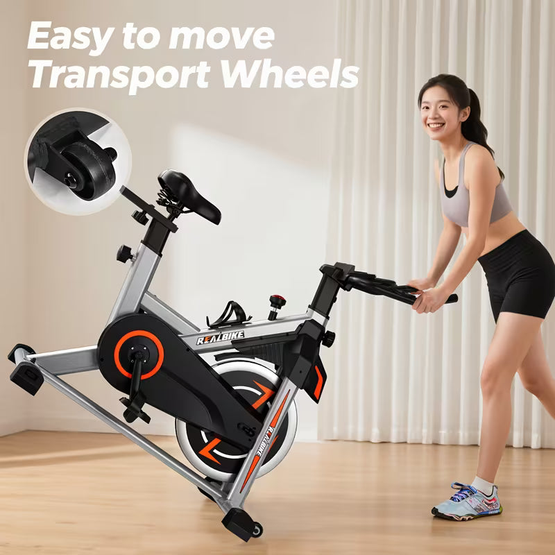 uiet Exercise Bike: 330 Lb Weight Capacity Stationary Bike with Tablet Holder & Comfort Seat