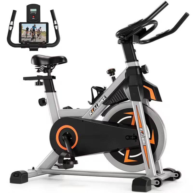 uiet Exercise Bike: 330 Lb Weight Capacity Stationary Bike with Tablet Holder & Comfort Seat