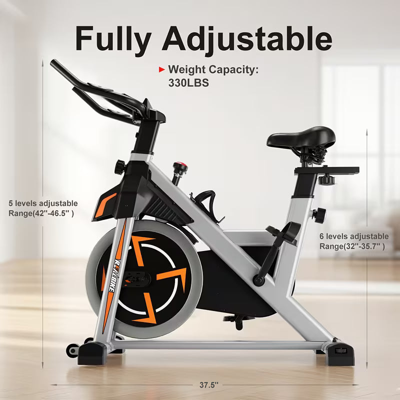 uiet Exercise Bike: 330 Lb Weight Capacity Stationary Bike with Tablet Holder & Comfort Seat
