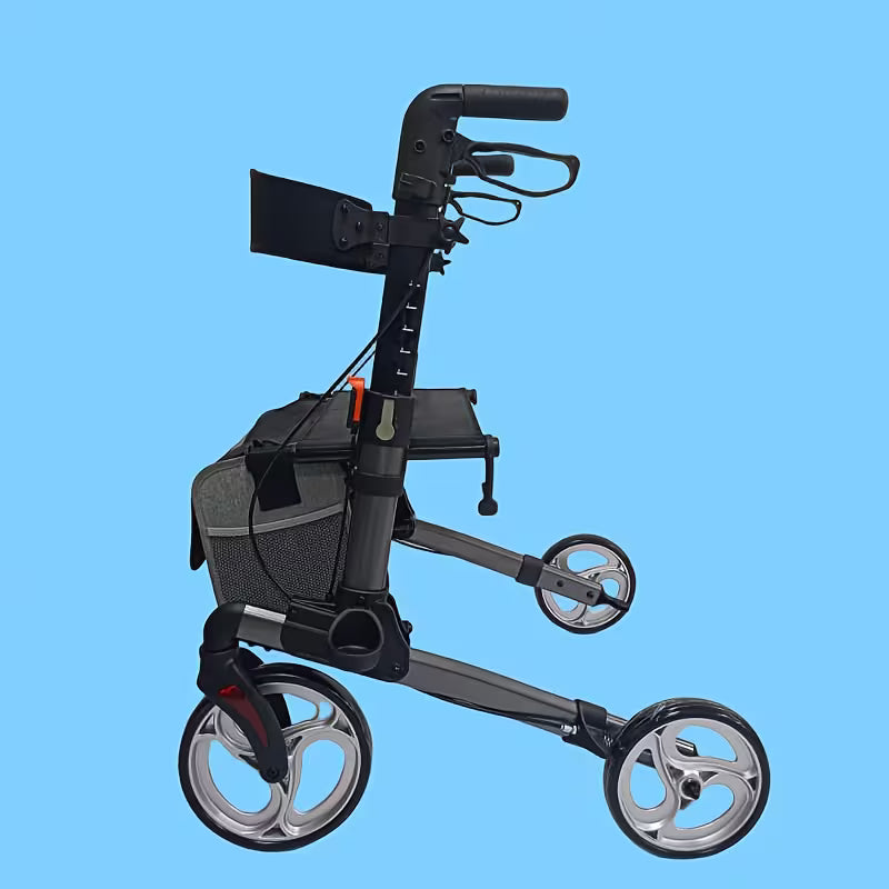 wheel roller shopping cart which is lightweight and can befolded andunfolded in one step for use It has an enlargedshopping basket a seatand adjustable height It isa shoppingcart suitable for the elderly and people of different heights