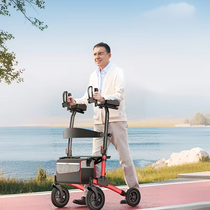 wheel roller shopping cart which is lightweight and can befolded andunfolded in one step for use It has an enlargedshopping basket a seatand adjustable height It isa shoppingcart suitable for the elderly and people of different heights